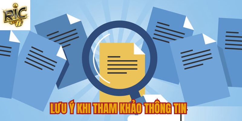 Lưu ý khi tham khảo thông tin tại mục chỉ dẫn Ricwin