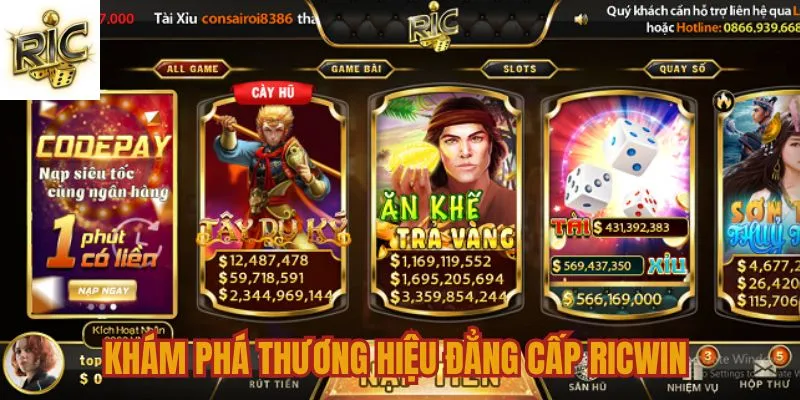 Giới thiệu sơ lược về cổng game đình đám Ricwin 